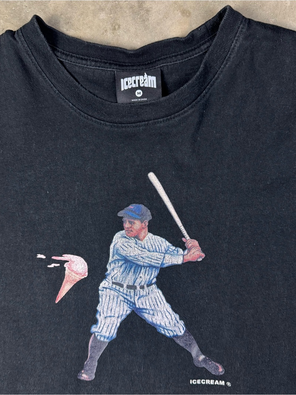 BBC Ice Cream T-Shirt Size Medium Home Grown Black Baseball Tee Streetwear Hype